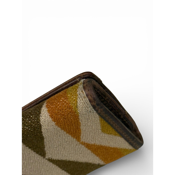 Pendleton Wool Leather Trifold Wallet Brown Western Aztec Pattern 4.5x3.5 - Picture 4 of 12